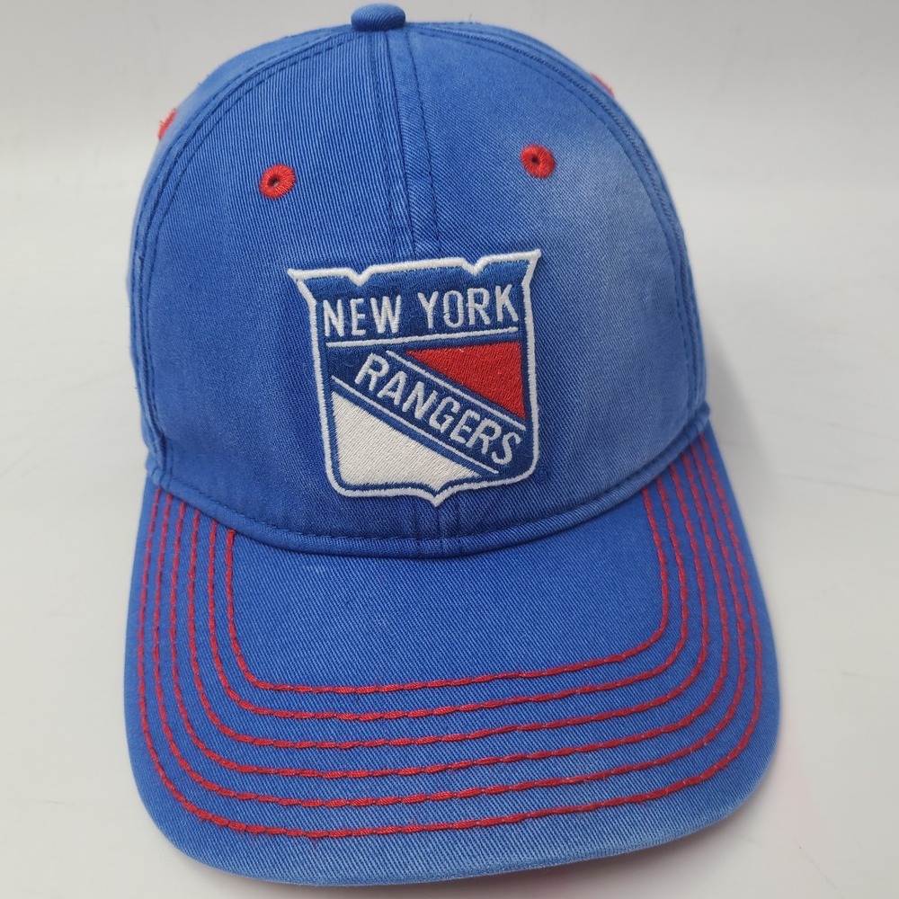 New‎ York Rangers Hat Strapback American Needle Blue Red NHL Hockey Distressed